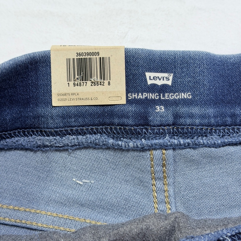 Levi's Shaping Leggings Mid Rise Super Skinny Blue Denim Jeans 16 Medium W33 L30 - Picture 3 of 10